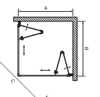 מקלחון פינתי הרמוניקה זהב מט 80/80 פלטיניום