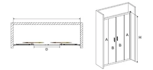 מקלחון חזית הזזה פרופיל שחור ENTER - אנטר