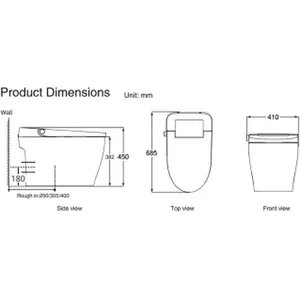 SUPRA – אסלה חכמה רצפתית | Smart Toilet שחור מט