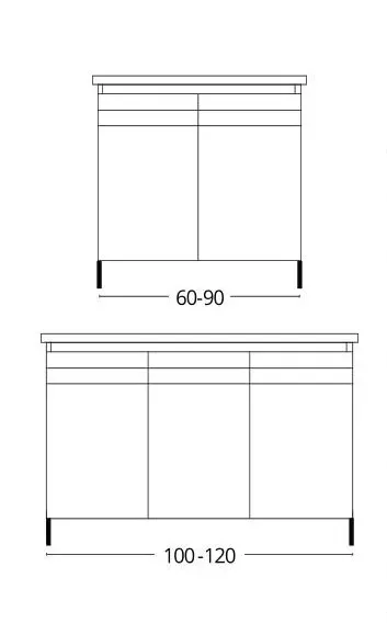 ארון אמבטיה עומד אופטימל סטנד דלתות 90 ס"מ