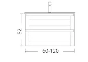 ארון אמבטיה תלוי וודן לבן 80 ס"מ