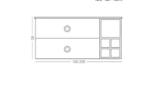 ארון אמבטיה תלוי פרו 150 ס"מ