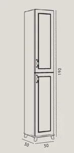 ארון שירות עומד פרובנס 30/30/190 ס"מ PROVENCE סיוון אופיר