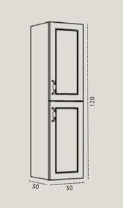 ארון שירות תלוי פרובנס 30/30/120 ס"מ PROVENCE סיוון אופיר