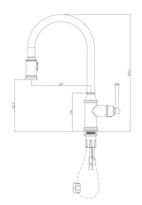 ברז מטבח נשלף 2 מצבי זרימה זהב מט 1091YB סיוון אופיר