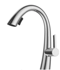 ברז מטבח נמוך נשלף 2 מצבי זרימה ניקל מבריק 1017 סיוון אופיר