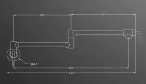 ברז מטבח למילוי סירים מים קרים בלבד רוז גולד מט 4350RG סיוון אופיר