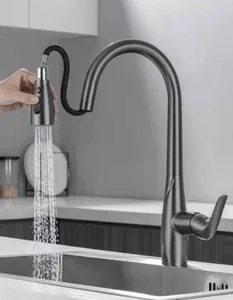 ברז מטבח נשלף 2 מצבי זרימה ניקל מוברש 1096CB סיוון אופיר