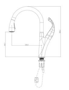 ברז מטבח נשלף 2 מצבי זרימה זהב מט 1090YB סיוון אופיר