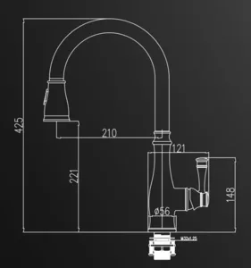 ברז מטבח נשלף 2 מצבי זרימה רוז גולד מט 1054RG סיוון אופיר