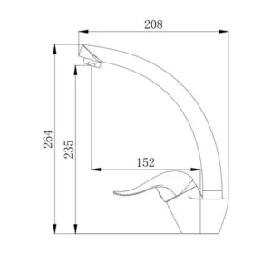 ברז פרח גבוה למטבח פיה מסתובבת ניקל מבריק 2305-2L סיוון אופיר