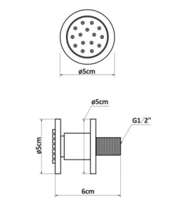 ג'ט עגול מתכוונן 5 ס"מ ניקל מוברש 386CB סיוון אופיר