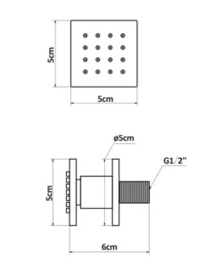 ג'ט מרובע מתכוונן 5*5 ס"מ ניקל מבריק 385 סיוון אופיר