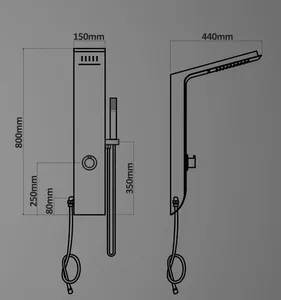 מוט פינוק אלומיניום ללא אינטרפוץ חזית שחור מט גוף לבן מט 2133 סיוון אופיר