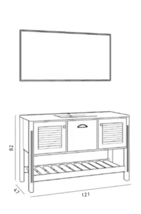 ארון סיינה 120/47 ס"מ עץ מלא SIENA סיוון אופיר
