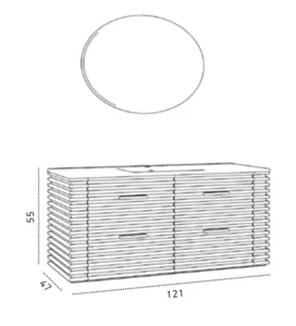 ארון סלבדור 120/47 ס"מ עץ מלא SALVADOR סיוון אופיר