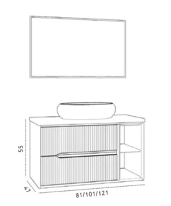 ארון דבלין עץ מלא 120/47 ס"מ DUBLIN סיוון אופיר