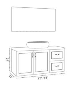 ארון ורונה 120/47 ס"מ VERONA סיוון אופיר