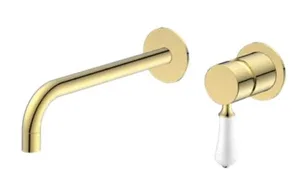 מערכת קיר ידית חרס לבנה זהב מבריק 1905G סיוון אופיר