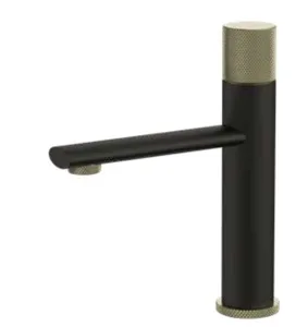 ברז פרח נמוך פיה קבועה שחור מט בשילוב זהב מט 1602BYB סיוון אופיר