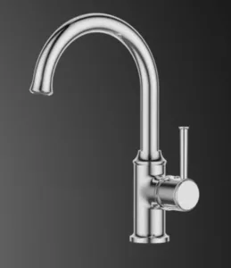 ברז פרח נמוך פיה מסתובבת ניקל מבריק 3109 סיוון אופיר