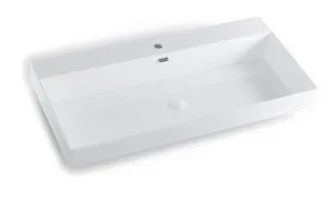 כיור חרס אינטגרלי מונח מלבני 100X47X15 ס"מ לבן מט 9910MW סיוון אופיר