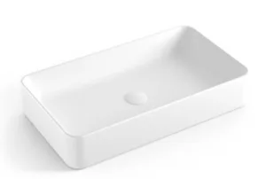 כיור חרס מונח מלבני 60X34X11 ס"מ לבן מט 9015MW סיוון אופיר