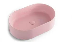 כיור חרס מונח אובלי 56.5X36.5X14.5 ס"מ ורוד מט 9849MP סיוון אופיר