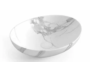 כיור חרס מונח אובלי 40X33X14.5 ס"מ לבן מט קלקתא 9450WC סיוון אופיר