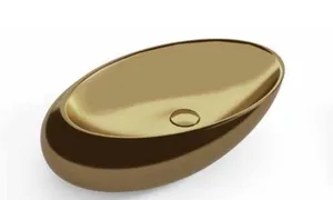 כיור חרס מונח סירה 59X37X14 ס"מ זהב מט 9863MG1 סיוון אופיר