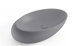 כיור חרס מונח סירה 59X37X14 ס"מ אפור מט 9863MG סיוון אופיר