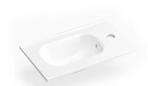 כיור חרס אינטגרלי סקיני 43X26.5X16 ס"מ לבן מבריק 9602W סיוון אופיר