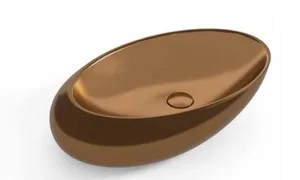 כיור חרס מונח סירה 59X37X14 ס"מ רוז גולד מט 9863RGM סיוון אופיר