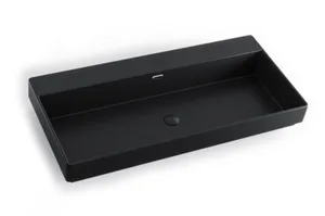 כיור חרס אינטגרלי מונח מלבני 80X47X15 ס"מ *ללא חורז לברז* שחור מט 9908MBL סיוון אופיר