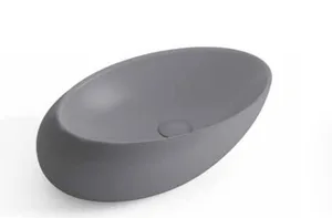 כיור חרס מונח סירה 49X32X14 ס"מ אפור מט 9862MG סיוון אופיר