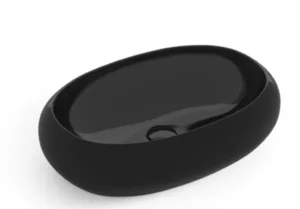 כיור חרס מונח אובלי 56X33X14 ס"מ שחור מבריק 9854B סיוון אופיר