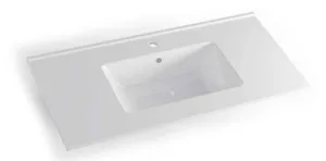 כיור חרס אינטגרלי 140X47X18 ס"מ סקיני לבן מבריק 7140W סיוון אופיר