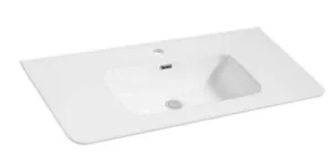 כיור חרס אינטגרלי סקיני פינות מעוגלות 80X47X17 ס"מ לבן מט 9208MW סיוון אופיר