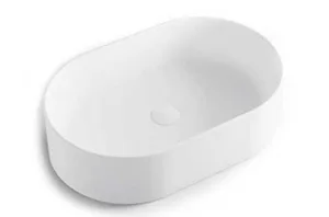 כיור חרס מונח אובלי 56.5X36.5X14.5 ס"מ לבן מט 9849MW סיוון אופיר