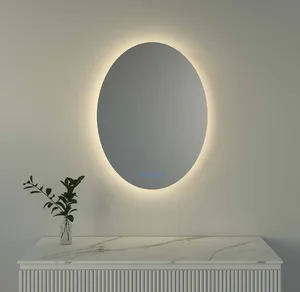 מראה קריסטל אובלית 100/60 ס"מ עם חיבור BLUTOOTH מפשיר אדים ונורת לד 9768 סיוון אופיר