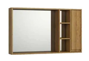 ארונית עם מראה מדפים ודלת 100/60 ס"מ עץ מלא 8139WO סיוון אופיר