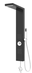 פנל רחצה למקלחת 100/20/7 ס"מ ללא אינטרפוץ שחור מט 4126 סיוון אופיר