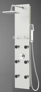 פנל רחצה למקלחת ללא אינטרפוץ מזלף וראש טוש עגול זכוכית פרגמון 2436S סיוון אופיר