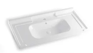 כיור חרס אינטגרלי שפה עבה 100X47X22 ס"מ לבן מבריק 9410W סיוון אופיר