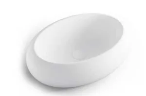 כיור חרס מונח אובלי 48X34X15 ס"מ לבן מט 9854MWS סיוון אופיר