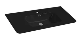 כיור חרס אינטגרלי סקיני פינות מעוגלות 120X47X17 ס"מ שחור מט 9202MB סיוון אופיר