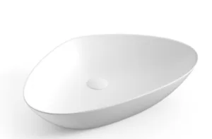 כיור חרס מונח משולש 59X39X13 ס"מ לבן מט 9856MW סיוון אופיר