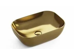 כיור חרס מונח 36X25X11.5 ס"מ זהב מט 9850MGS1 סיוון אופיר