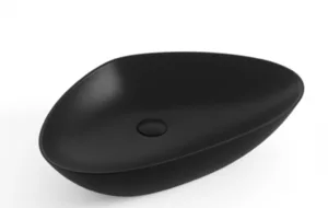 כיור חרס מונח משולש 59X39X13 ס"מ שחור מט 9856MB סיוון אופיר