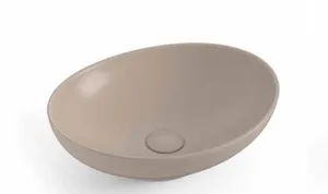 כיור חרס מונח אובלי 40X33X14.5 ס"מ מוקה מט 9450MK סיוון אופיר